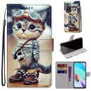 For Xiaomi Redmi 10 Coloured Drawing Cross Texture Horizontal Flip PU Leather Case with Holder & Card Slots & Wallet & Lanyard(Leather Shoes Cat)
