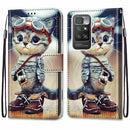 For Xiaomi Redmi 10 Coloured Drawing Cross Texture Horizontal Flip PU Leather Case with Holder & Card Slots & Wallet & Lanyard(Leather Shoes Cat)