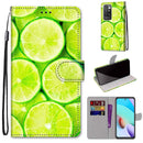 For Xiaomi Redmi 10 Coloured Drawing Cross Texture Horizontal Flip PU Leather Case with Holder & Card Slots & Wallet & Lanyard(Green Lemon)