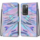 For Xiaomi Redmi 10 Coloured Drawing Cross Texture Horizontal Flip PU Leather Case with Holder & Card Slots & Wallet & Lanyard(Fluorescent Water Texture)