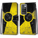 For Xiaomi Redmi 10 Coloured Drawing Cross Texture Horizontal Flip PU Leather Case with Holder & Card Slots & Wallet & Lanyard(Yellow Black Logo)