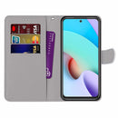 For Xiaomi Redmi 10 Coloured Drawing Cross Texture Horizontal Flip PU Leather Case with Holder & Card Slots & Wallet & Lanyard(Pink Stone Texture)