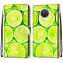 For Nokia G20 / G10 / 6.3 Coloured Drawing Cross Texture Horizontal Flip PU Leather Case with Holder & Card Slots & Wallet & Lanyard(Green Lemon)