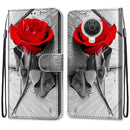 For Nokia G20 / G10 / 6.3 Coloured Drawing Cross Texture Horizontal Flip PU Leather Case with Holder & Card Slots & Wallet & Lanyard(Wood Red Rose)