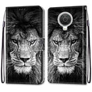 For Nokia G20 / G10 / 6.3 Coloured Drawing Cross Texture Horizontal Flip PU Leather Case with Holder & Card Slots & Wallet & Lanyard(Black White Lion Head)