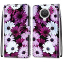 For Nokia G20 / G10 / 6.3 Coloured Drawing Cross Texture Horizontal Flip PU Leather Case with Holder & Card Slots & Wallet & Lanyard(Chrysanthemum Pink White Purple)