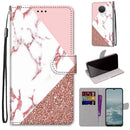 For Nokia G20 / G10 / 6.3 Coloured Drawing Cross Texture Horizontal Flip PU Leather Case with Holder & Card Slots & Wallet & Lanyard(Pink Stone Texture)