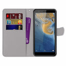 For ZTE Blade A31 Coloured Drawing Cross Texture Horizontal Flip PU Leather Case with Holder & Card Slots & Wallet & Lanyard(Purple Green Starry Sky)
