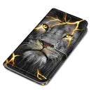 For ZTE Blade A51 Coloured Drawing Cross Texture Horizontal Flip PU Leather Case with Holder & Card Slots & Wallet & Lanyard(Fission Lion)