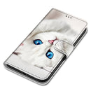 For ZTE Blade A51 Coloured Drawing Cross Texture Horizontal Flip PU Leather Case with Holder & Card Slots & Wallet & Lanyard(White Kitten)