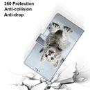 For ZTE Blade A51 Coloured Drawing Cross Texture Horizontal Flip PU Leather Case with Holder & Card Slots & Wallet & Lanyard(Small Gray Cat)