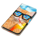 For ZTE Blade A51 Coloured Drawing Cross Texture Horizontal Flip PU Leather Case with Holder & Card Slots & Wallet & Lanyard(Cat Drinking Soda)