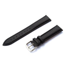 Two-layer Cowhide Leather Plain Weave Watch Band(Black)