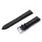 Two-layer Cowhide Leather Plain Weave Watch Band(Black)
