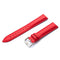 Two-layer Cowhide Leather Plain Weave Watch Band(Red)