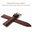 Two-layer Cowhide Leather Plain Weave Watch Band(White)