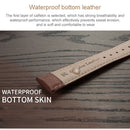 Two-layer Cowhide Leather Plain Weave Watch Band(Red)