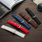 Two-layer Cowhide Leather Plain Weave Watch Band(Red)