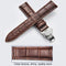 22mm Classic Cowhide Leather Gold Butterfly Buckle Watch Band(Brown)