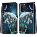 For OPPO A54 5G / A74 5G / A93 5G / A93s 5G Coloured Drawing Cross Texture Horizontal Flip PU Leather Case with Holder & Card Slots & Wallet & Lanyard(Pensive Wolf)