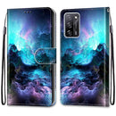 For OPPO A55 5G / A54 4G / A53s 5G / A16 4G Coloured Drawing Cross Texture Horizontal Flip PU Leather Case with Holder & Card Slots & Wallet & Lanyard(Colorful Clouds)