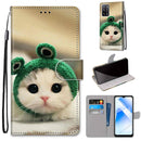 For OPPO A55 5G / A54 4G / A53s 5G / A16 4G Coloured Drawing Cross Texture Horizontal Flip PU Leather Case with Holder & Card Slots & Wallet & Lanyard(Frog Kitten)