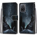 For OPPO A55 5G / A54 4G / A53s 5G / A16 4G Coloured Drawing Cross Texture Horizontal Flip PU Leather Case with Holder & Card Slots & Wallet & Lanyard(Mountain Road Starry Sky)