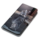 For OPPO A55 5G / A54 4G / A53s 5G / A16 4G Coloured Drawing Cross Texture Horizontal Flip PU Leather Case with Holder & Card Slots & Wallet & Lanyard(Cat Becomes Tiger)
