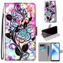 For OPPO A55 5G / A54 4G / A53s 5G / A16 4G Coloured Drawing Cross Texture Horizontal Flip PU Leather Case with Holder & Card Slots & Wallet & Lanyard(Color Bottom Hollow Flower)