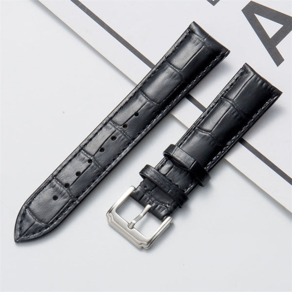 18mm Calf Leather Watch Band(Black)