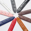 18mm Calf Leather Watch Band(Blue)