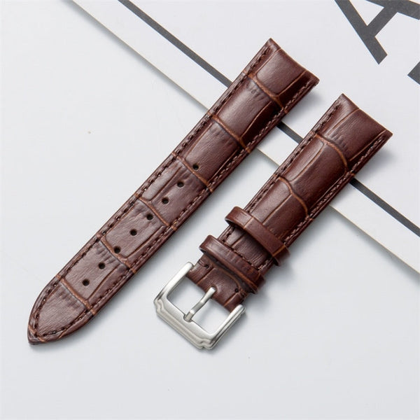 20mm Calf Leather Watch Band(Brown)