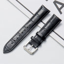 22mm Calf Leather Watch Band(Black)