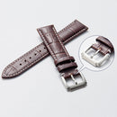 24mm Calf Leather Watch Band(Brown White Lines)