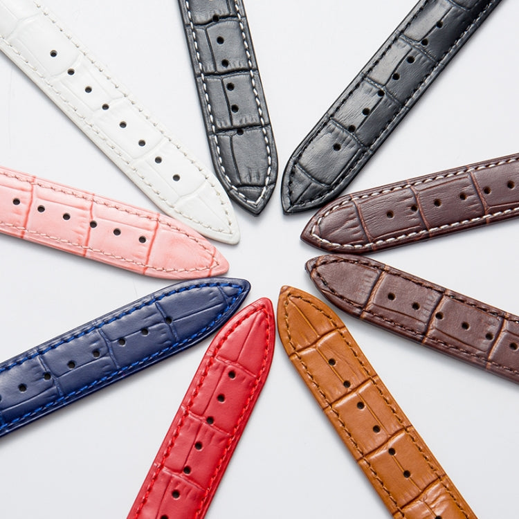 24mm Calf Leather Watch Band(Pink)