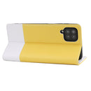 For Samsung Galaxy A22 5G Cross Texture Magnetic Horizontal Flip Leather Case with Card Slots & Holder & Wallet(Yellow)
