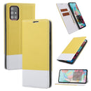 For Samsung Galaxy A71 Cross Texture Magnetic Horizontal Flip Leather Case with Card Slots & Holder & Wallet(Yellow)