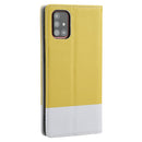 For Samsung Galaxy A71 Cross Texture Magnetic Horizontal Flip Leather Case with Card Slots & Holder & Wallet(Yellow)