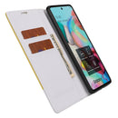 For Samsung Galaxy A71 Cross Texture Magnetic Horizontal Flip Leather Case with Card Slots & Holder & Wallet(Yellow)