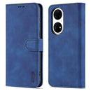 For Huawei P50 Pro AZNS Skin Feel Calf Texture Horizontal Flip Leather Case with Card Slots & Holder & Wallet(Blue)