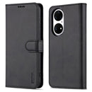 For Huawei P50 Pro AZNS Skin Feel Calf Texture Horizontal Flip Leather Case with Card Slots & Holder & Wallet(Black)