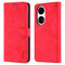 For Huawei P50 Pro AZNS Skin Feel Calf Texture Horizontal Flip Leather Case with Card Slots & Holder & Wallet(Red)