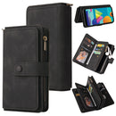 For Samsung Galaxy A02 EU Version Skin Feel PU + TPU Horizontal Flip Leather Case with Holder & 15 Cards Slot & Wallet & Zipper Pocket & Lanyard(Black)