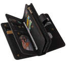 For Samsung Galaxy A02 EU Version Skin Feel PU + TPU Horizontal Flip Leather Case with Holder & 15 Cards Slot & Wallet & Zipper Pocket & Lanyard(Black)