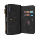 For Samsung Galaxy A02 EU Version Skin Feel PU + TPU Horizontal Flip Leather Case with Holder & 15 Cards Slot & Wallet & Zipper Pocket & Lanyard(Black)