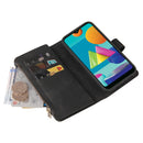 For Samsung Galaxy A02 EU Version Skin Feel PU + TPU Horizontal Flip Leather Case with Holder & 15 Cards Slot & Wallet & Zipper Pocket & Lanyard(Black)