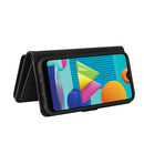 For Samsung Galaxy A02 EU Version Skin Feel PU + TPU Horizontal Flip Leather Case with Holder & 15 Cards Slot & Wallet & Zipper Pocket & Lanyard(Black)