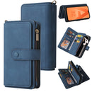 For Samsung Galaxy A32 5G Skin Feel PU + TPU Horizontal Flip Leather Case with Holder & 15 Cards Slot & Wallet & Zipper Pocket & Lanyard(Blue)