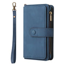 For Samsung Galaxy A32 5G Skin Feel PU + TPU Horizontal Flip Leather Case with Holder & 15 Cards Slot & Wallet & Zipper Pocket & Lanyard(Blue)