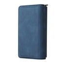 For Samsung Galaxy A32 5G Skin Feel PU + TPU Horizontal Flip Leather Case with Holder & 15 Cards Slot & Wallet & Zipper Pocket & Lanyard(Blue)